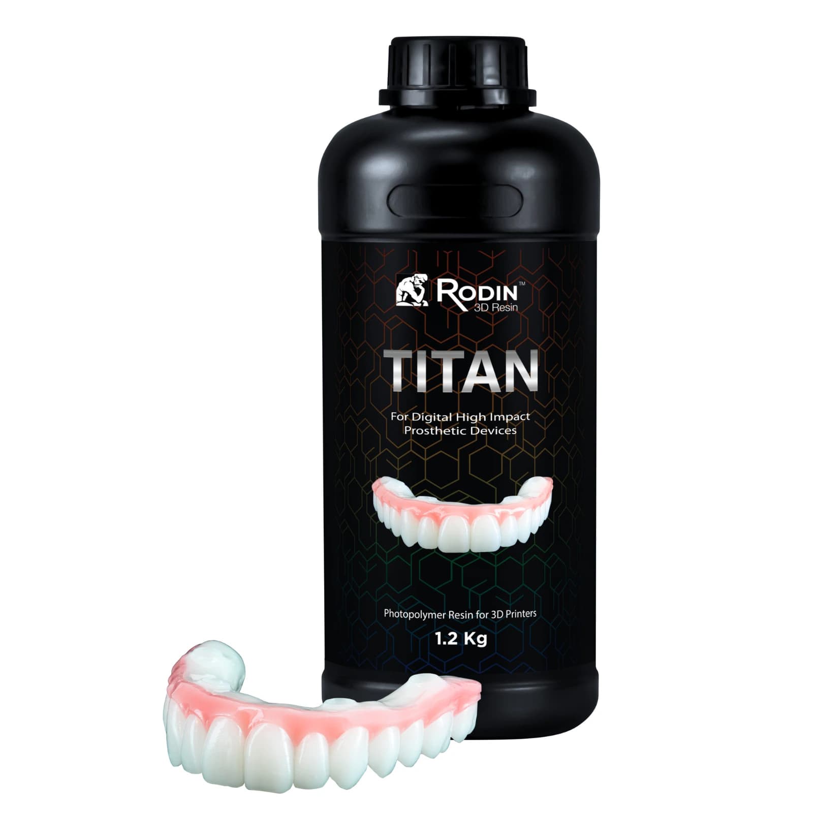 Rodin Titan Ceramic Nanohybrid 3D Resin, Shade 0M1, 1.2 kg Bottle, 24003 - Rodin® Titan 1.2kg Bottle - Image 1