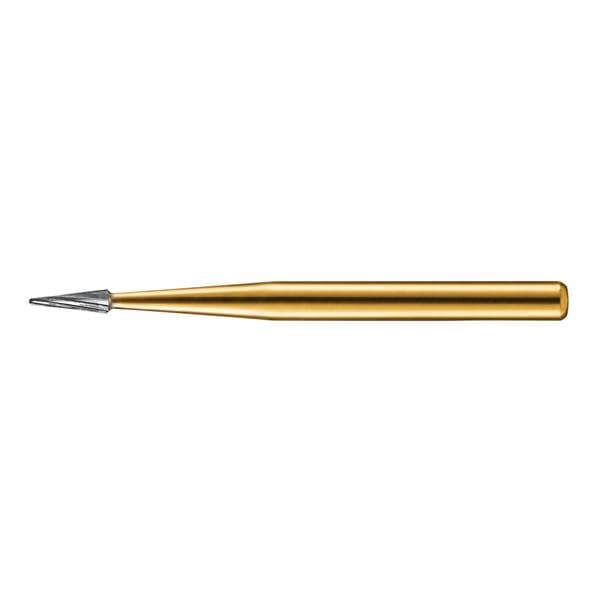 Kerr Trimming & Finishing Carbide Bur, FG 9214, Taper, 18 Flute, 1 mm Diameter, 5.1 mm Length, 10/Pk thumbnail 2