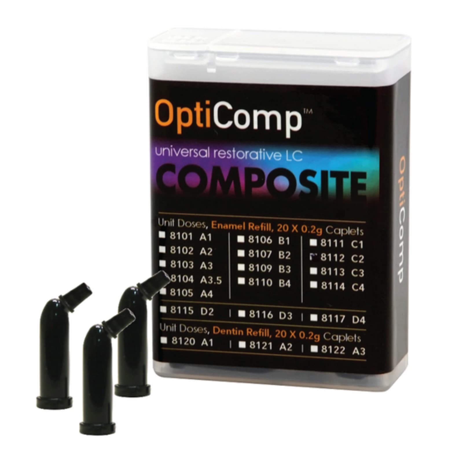 OptiComp Universal Nanohybrid Composite LC, A1 Dentin, 0.2g x 20 Unit Dose, 01KTRZ2M4SKJC8YVY5D39TJSG7 - OptiComp Universal Nanohybrid Composite LC 0.2gm x 20 Unit Dose A1 Dentin - Image 1