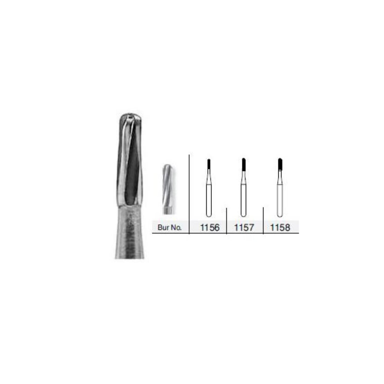 Kerr FG Carbide Bur #1157, Straight Dome End, 6 Flutes, 1 mm Diameter, 3.7 mm Length, 100/Pk, FG1157-KCC thumbnail 2