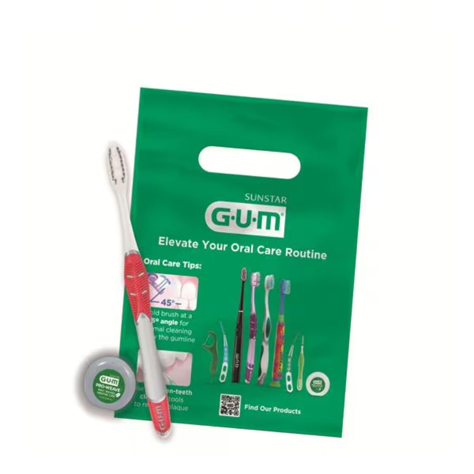 GUM Technique Enamel Clean Toothbrush Kit, 144 Toothbrushes, 144 Floss Tubs, 144 Patient Bags, KIT4471P thumbnail 2