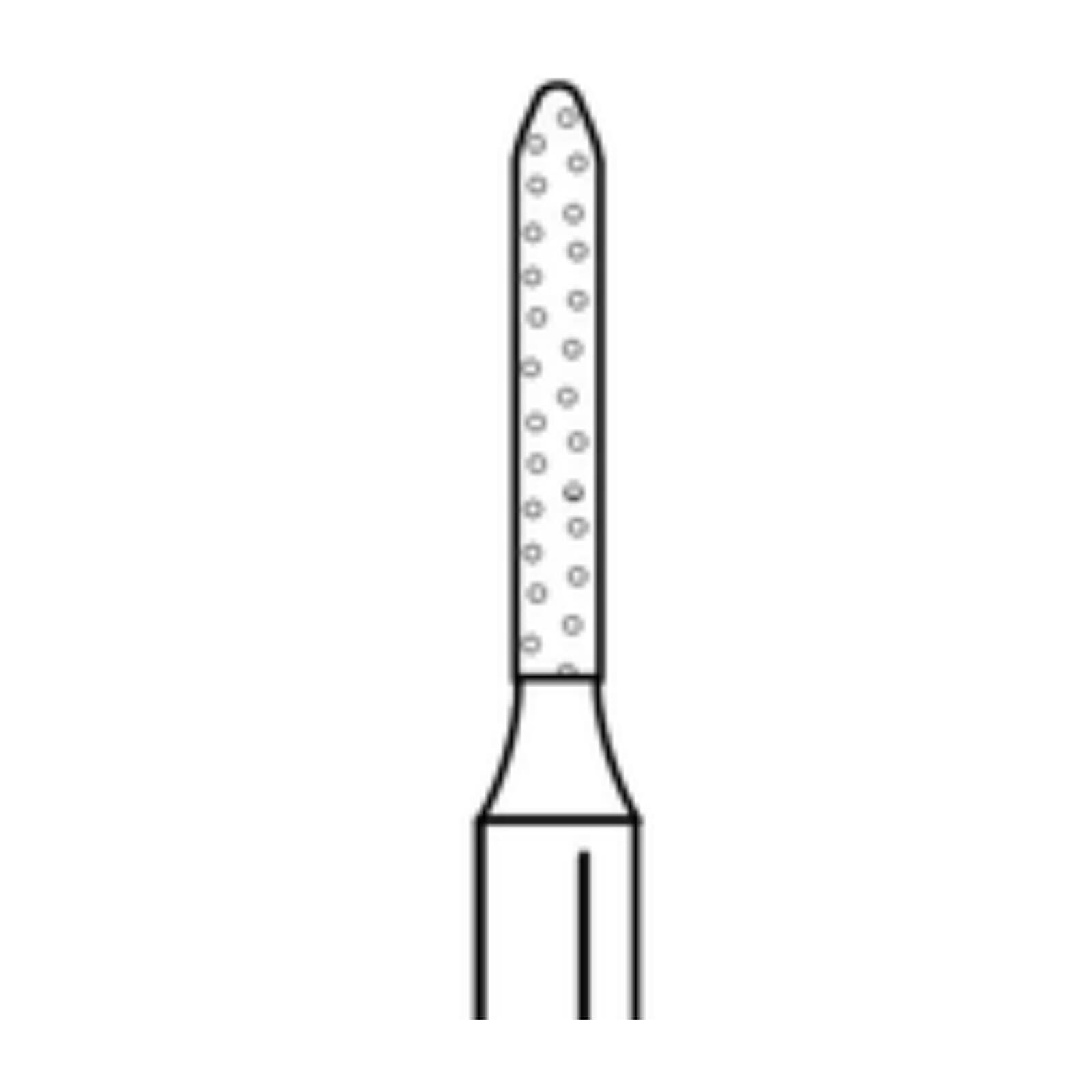 Two Striper Diamond Bur, FG, Modified Beveled Cylinder, 510.6, 1.0 mm Diameter, 6.0 mm Length, Coarse, Green, 5/Pk, 2015973 thumbnail 3