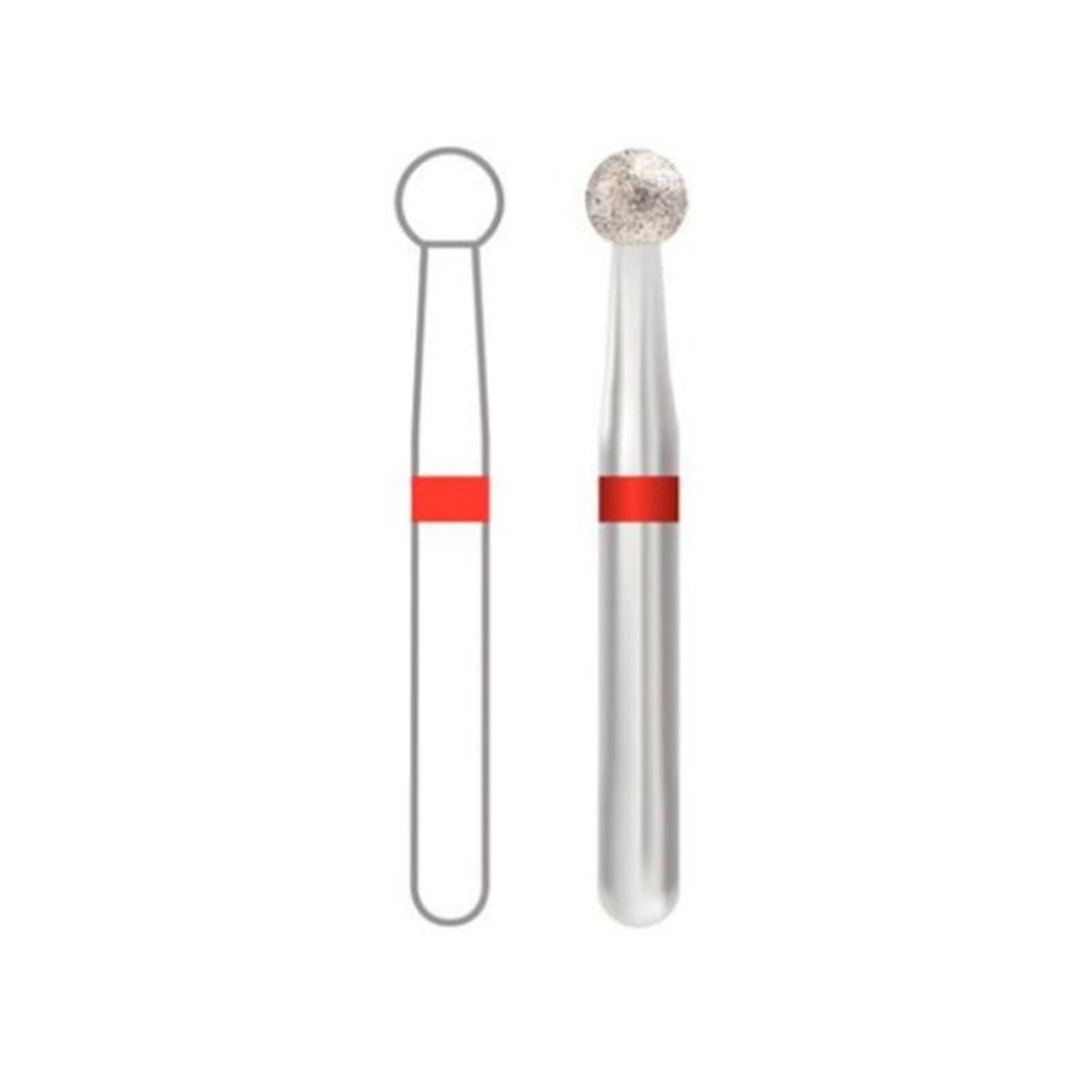 Midwest Multi-Use Diamond Bur FG 801-021M, Medium Grit, Round, 2.1 mm Diameter, 2.1 mm Length, Friction Grip, 5/Pkg, 471510 thumbnail 2