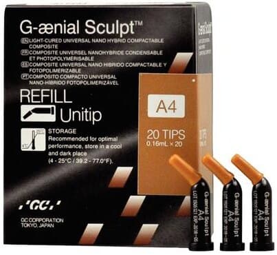 G-aenial Sculpt Universal Composite, Unitip Refill, 0.16 ml, Shade A4, 20/Pk, 009173 thumbnail 8