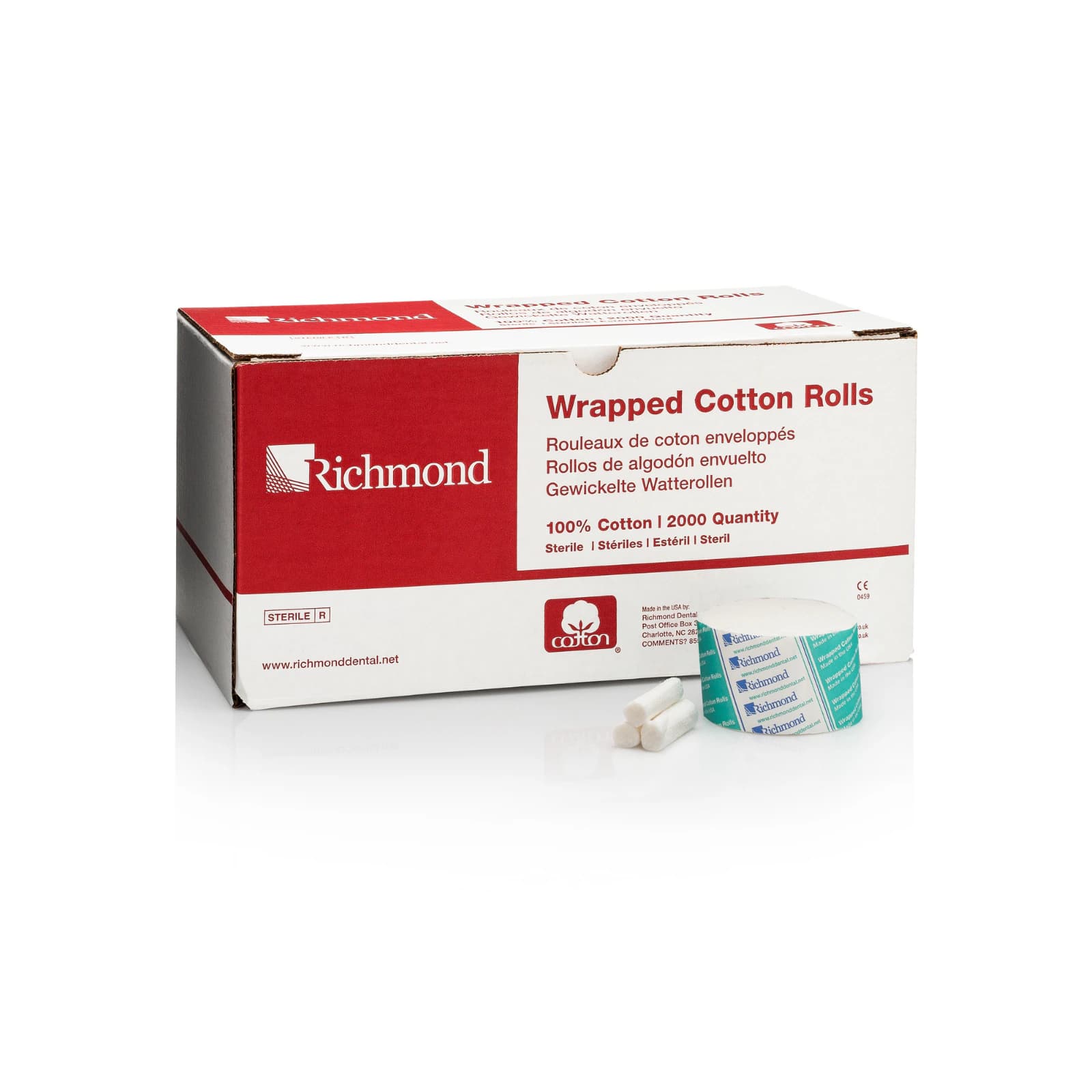 Richmond Wrapped Cotton Rolls, Medium #2, 1-1/2" x 3/8", Sterile, 2000/Bx, 200406 thumbnail 2