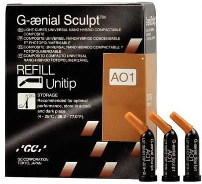 G-aenial Sculpt Universal Composite Unitip Refill, Shade AO1, 0.16 mL Tips, 10/Box, 009178 thumbnail 6