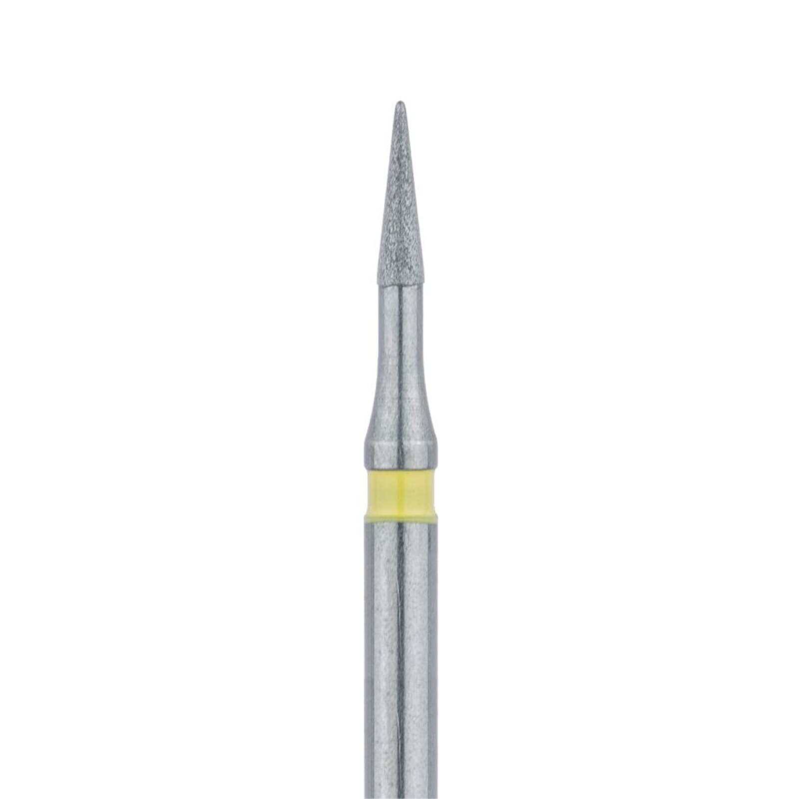 Meisinger 890C-010-FG Multi-Use Diamond Bur, Extra Fine (Yellow), Needle Shape, 1.0 mm Head Diameter, 4.0 mm Working Length, Friction Grip, 5/Pack thumbnail 3