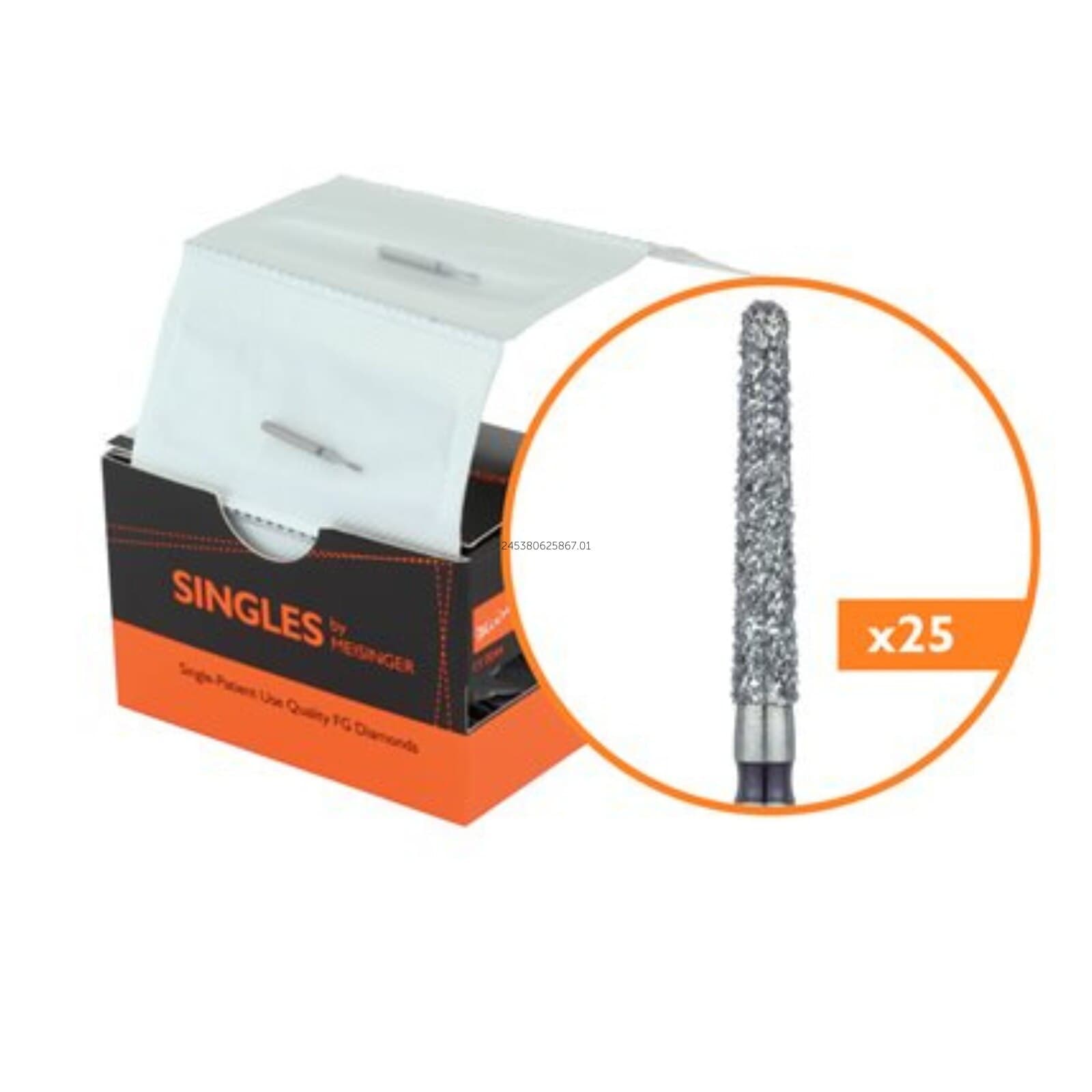 Meisinger Single-Use Sterile Diamond Bur, Friction Grip, Tapered Round End, #1118.9C, 1.8 mm Head Diameter, Super Coarse, Black, 25/Pk thumbnail 10