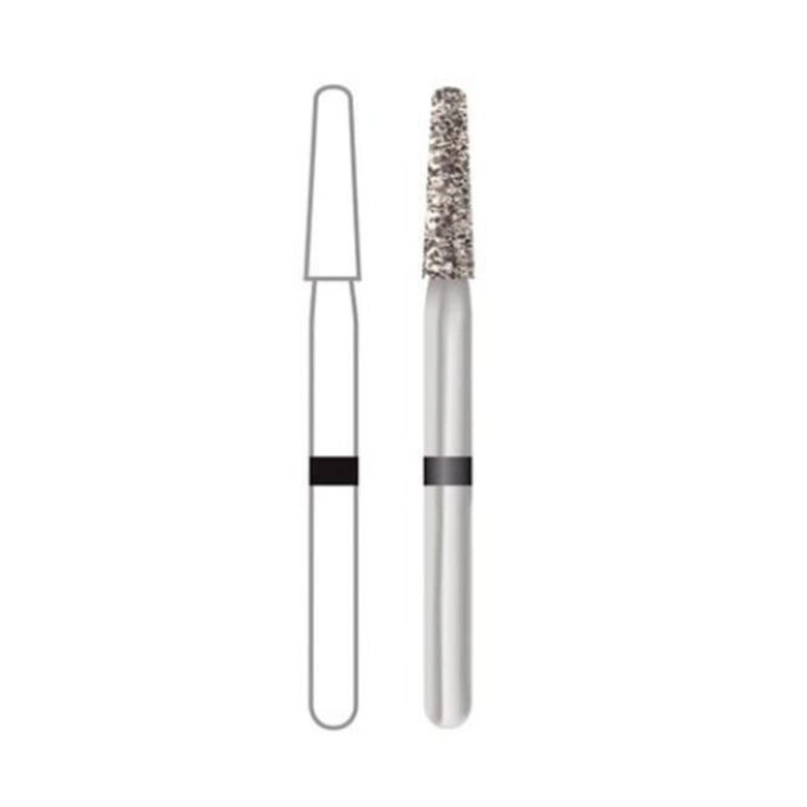 Midwest Multi-Use Diamond Bur FG 856-018SC, Super Coarse, Taper Round End, 1.8mm Diameter, 8.0mm Length, 5/Pk, 471216 thumbnail 2