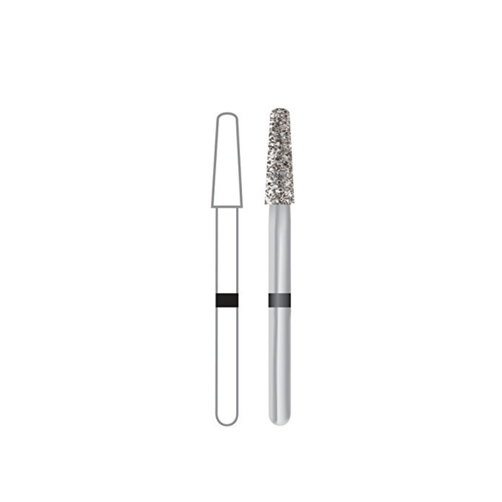 Midwest® Multi-Use Diamond Bur FG #856-021, Super Coarse, Taper Round End, 2.1 mm Diameter, 8.0 mm Length, Friction Grip, 5/Pkg, 471217 thumbnail 2
