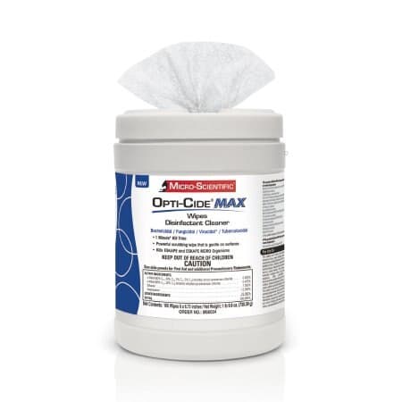 Opti-Cide Max Disinfectant Wipes, 6" x 6.75", 160 Wipes/Can, 12 Cans/Case thumbnail 7