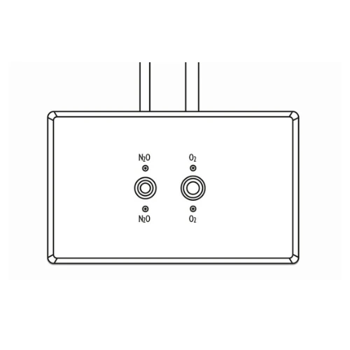 Recessed Quick-Connect Dual Outlet for Nitrous Oxide and Oxygen (N2O-O2), White, Accutron/Porter Compatible - Recessed Q/C Dual Outlet (N2O-O2) - Image 1
