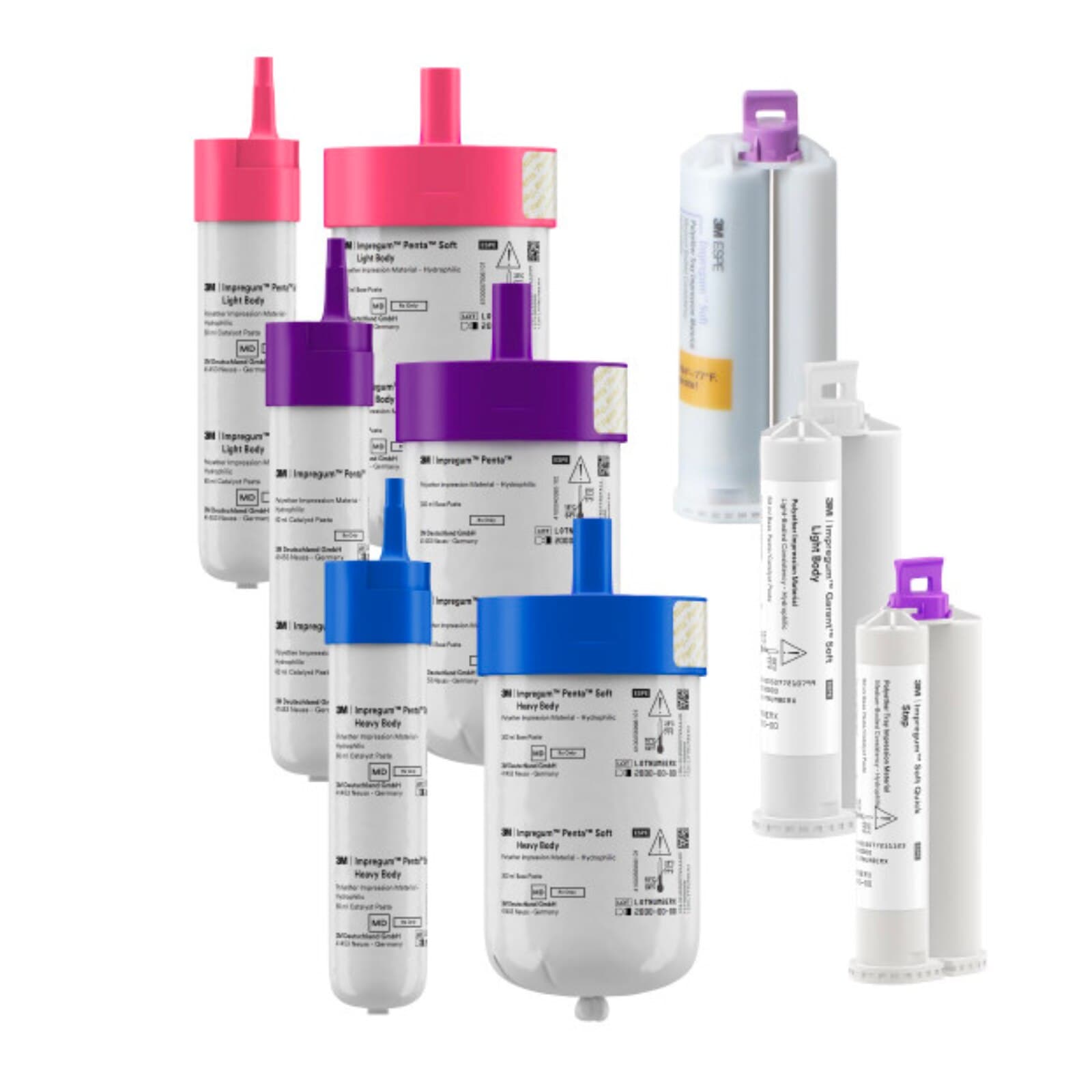 3M (Solventum) Impregum Soft MB/LB Polyether Impression Material Intro Kit, Medium & Light Body, 50 mL Cartridges, 31786 thumbnail 3