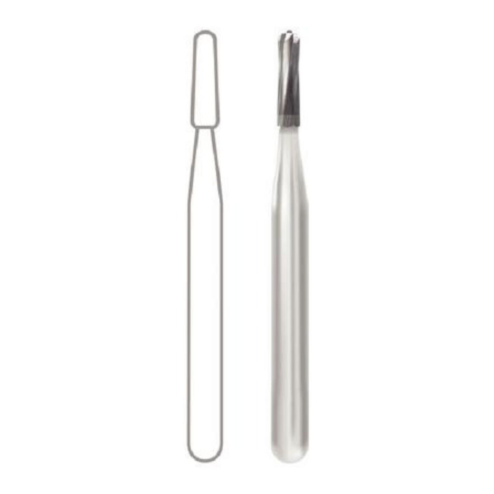 Midwest Operative Carbide Bur #257, FG, All Purpose, Straight Fissure, Bevel End, 1.0 mm Diameter, 3.7 mm Length, 100/Bag, 386288 thumbnail 2