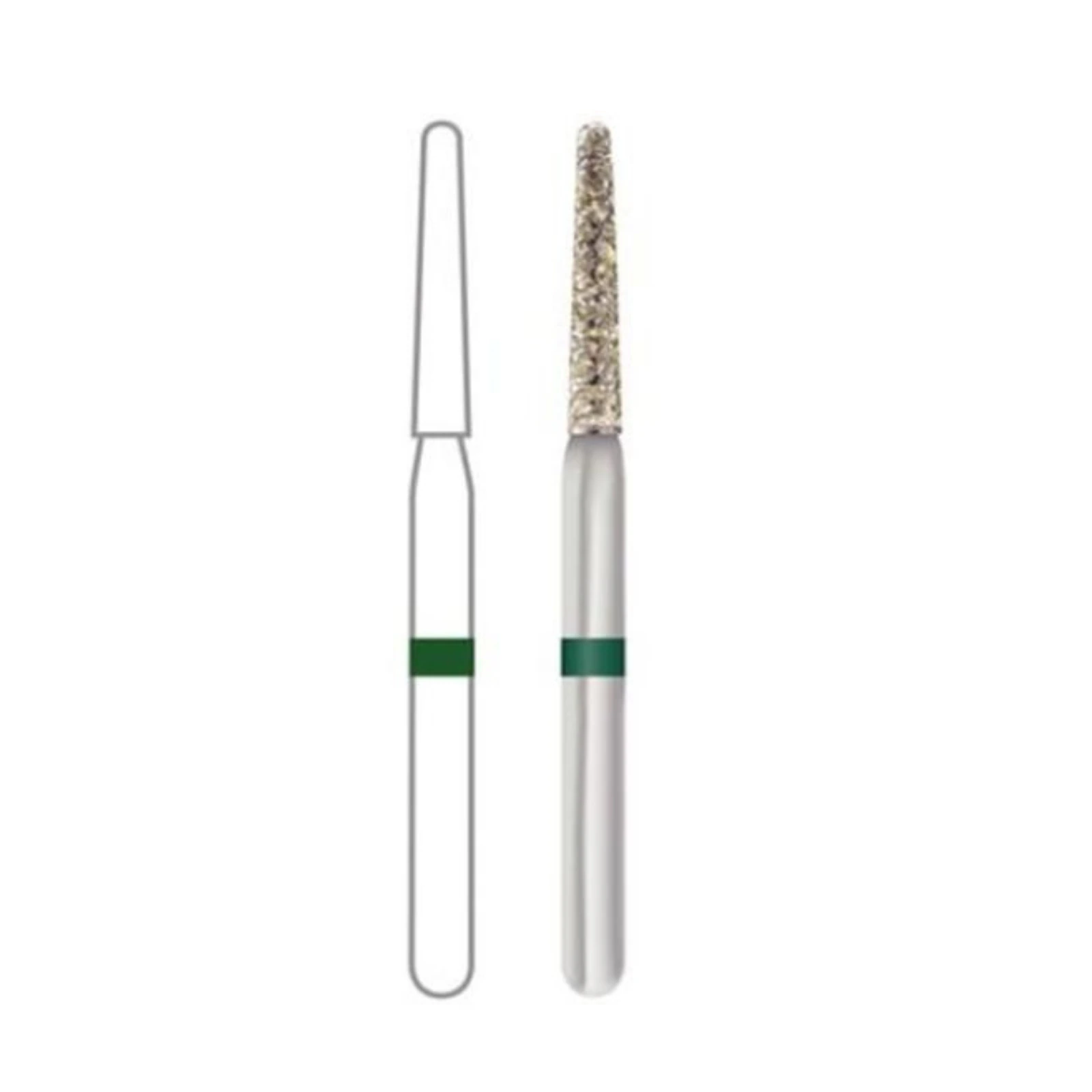 Midwest ONCE Sterile Diamond Bur 850-014C, Coarse, Taper Round End, Friction Grip, 1.4 mm Diameter, 10.0 mm Length, 25/Pk, 1850014C thumbnail 8