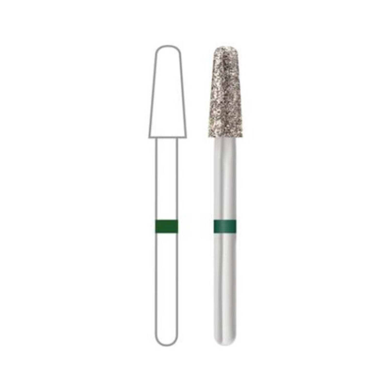 Midwest Once Single Use Diamond Bur – FG, Coarse, Cone, Taper Round End, #856/024, 2.4 mm Diameter, 8.0 mm Length, 25/Pkg, 1856024C thumbnail 9