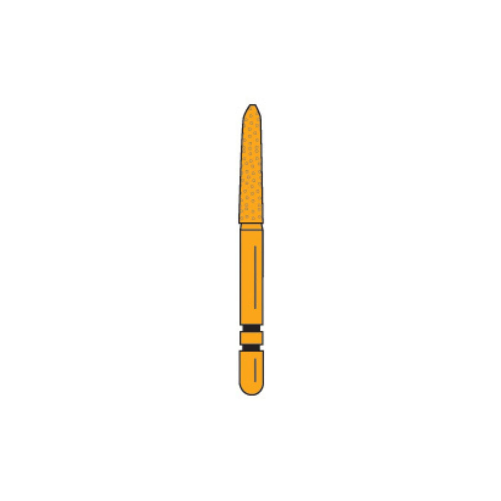 Two Striper Gold-Plated Diamond Bur, FG, Curettage, 254.SB, Medium, Blue, 1.8 mm Major/0.4 mm Minor, 8 mm Length, 5/Pk, 2015617 thumbnail 3