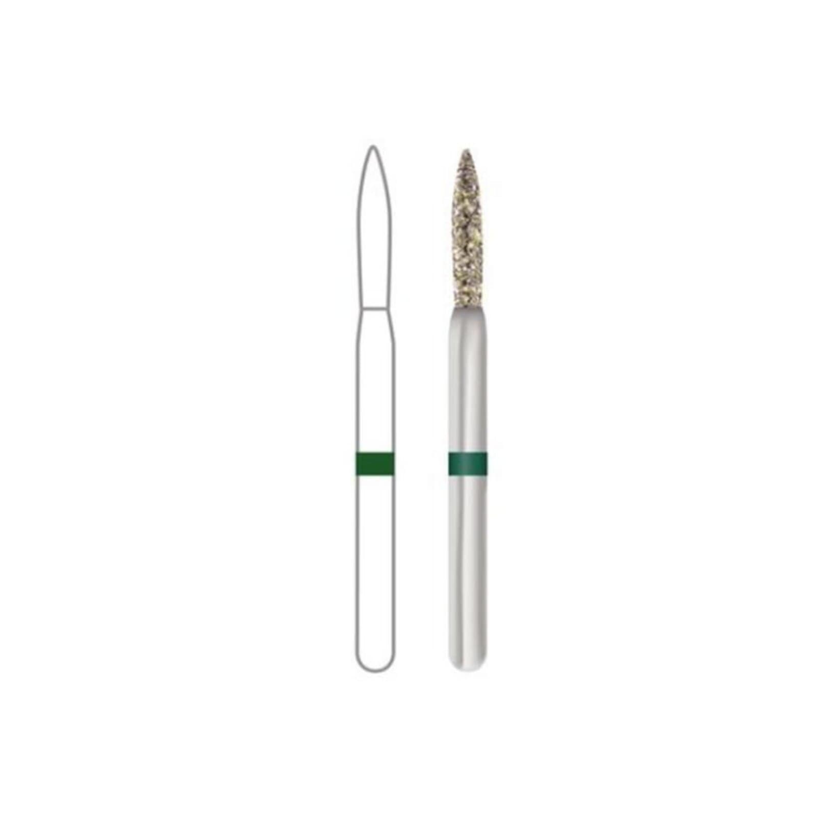 Midwest Once Sterile Diamond Bur 862-012C, Coarse, Flame, Friction Grip, 1.2 mm Diameter, 8.0 mm Length, 25/Pk, 1862012C thumbnail 9