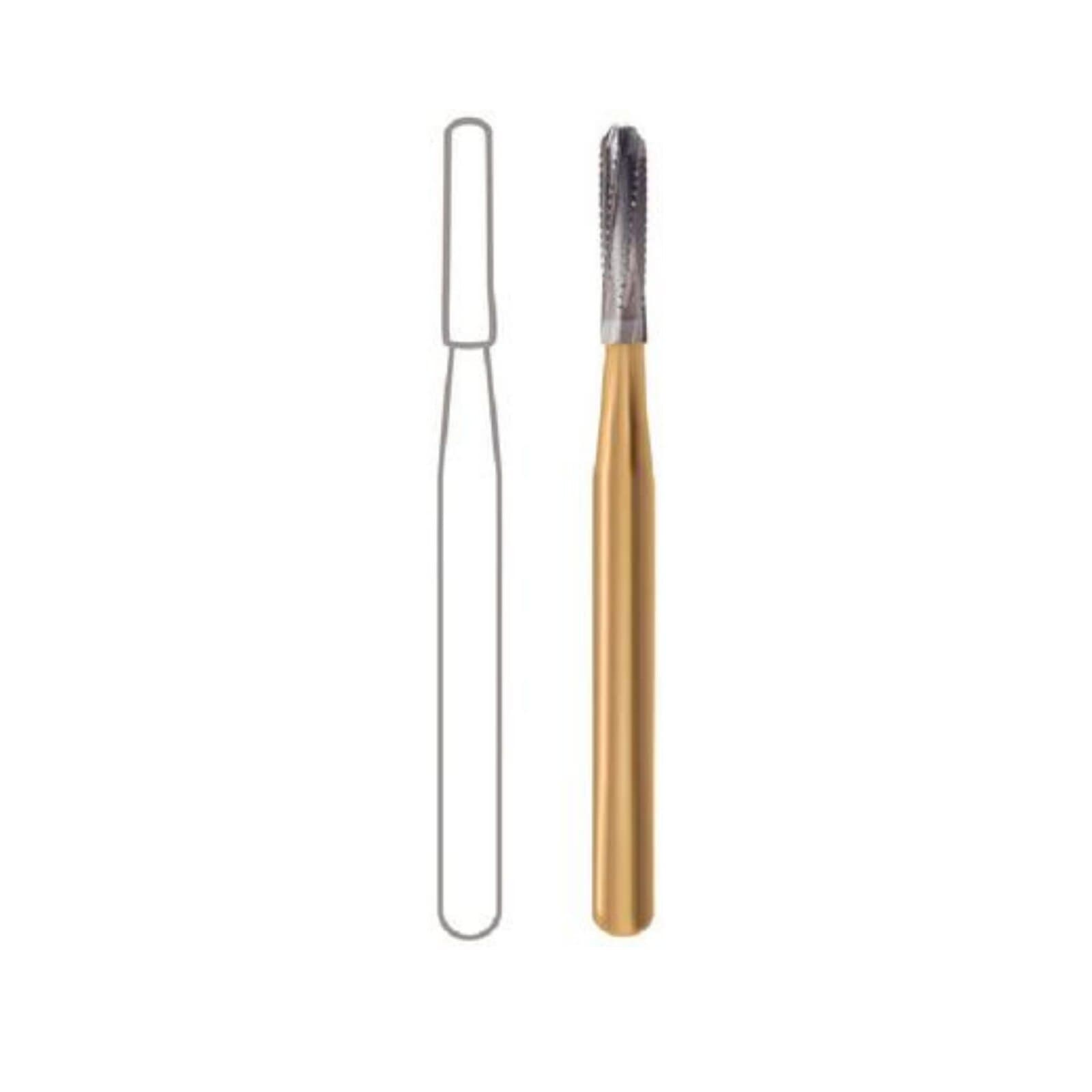 Midwest Multi-Prep Carbide Bur #1558-L, Straight Dome End, Friction Grip, 1.2 mm Diameter, 4.9 mm Length, 10/Pkg, 399555 thumbnail 2