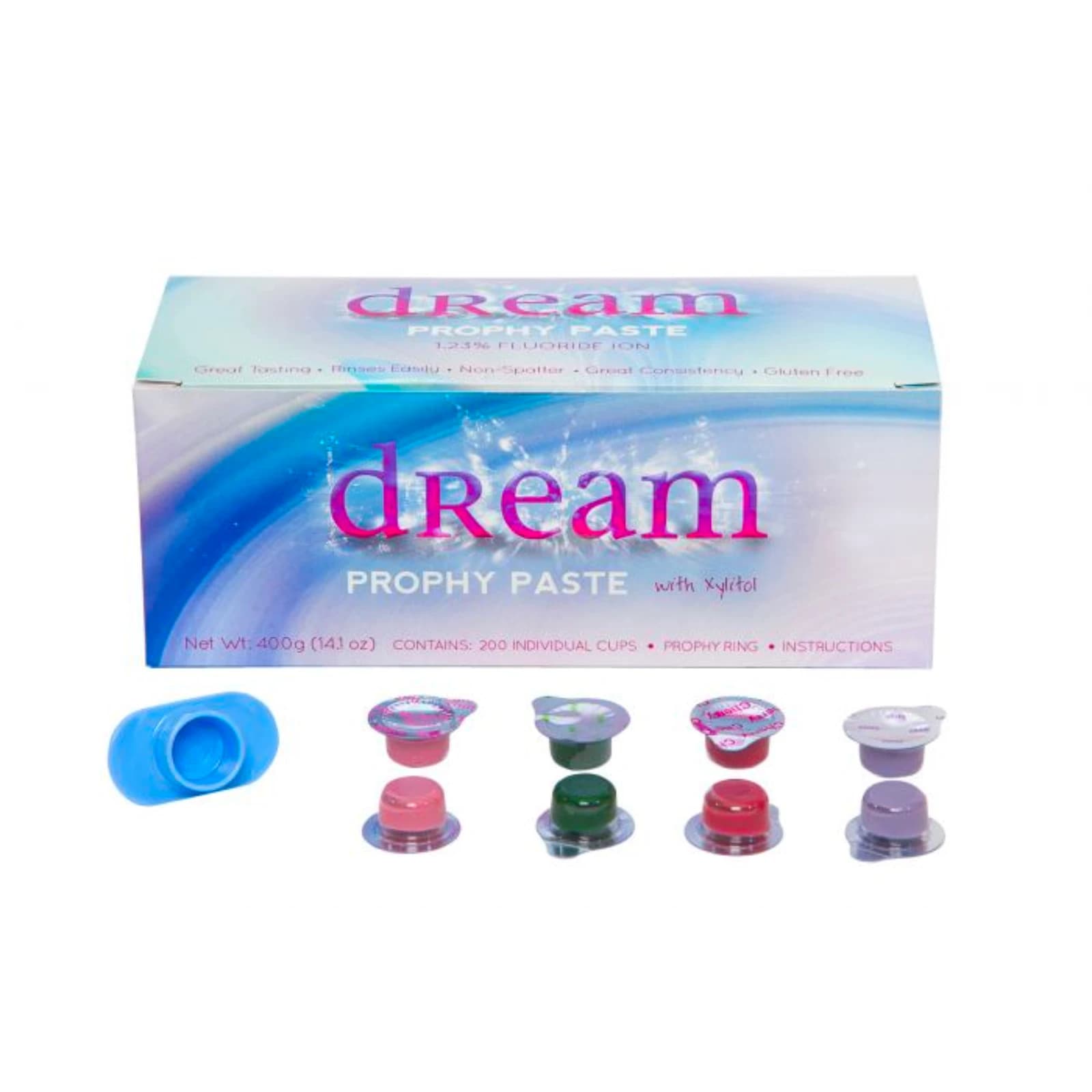 Dream Splatter Free Prophy Paste Cups with Xylitol, Coarse Assorted, 200/Pk - Dream Splatter Free Prophy Paste Cups with Xylitol, Coarse Assorted, 200/Pk - Image 1
