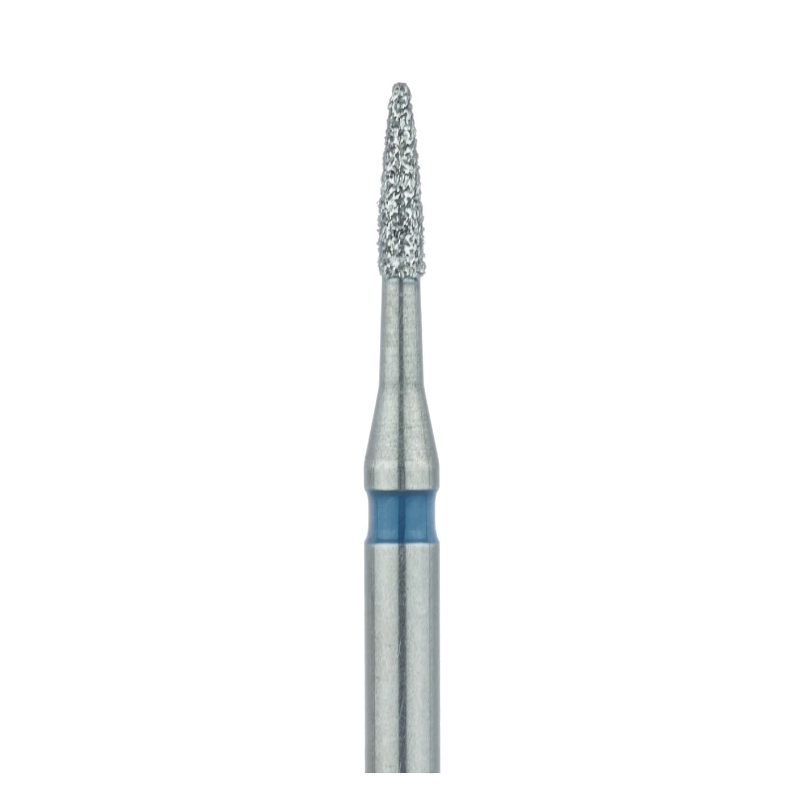 Meisinger 889L-010-FG Medium Grit Flame Diamond Bur, Friction Grip, Long Shank, Blue Ring, 1.0 mm Head, 5/Pack thumbnail 3