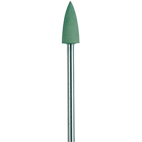 NTI Silicone Polisher, Green High Shine, Flame Shape, HP Shank, 10/Pkg, P0144 thumbnail 2
