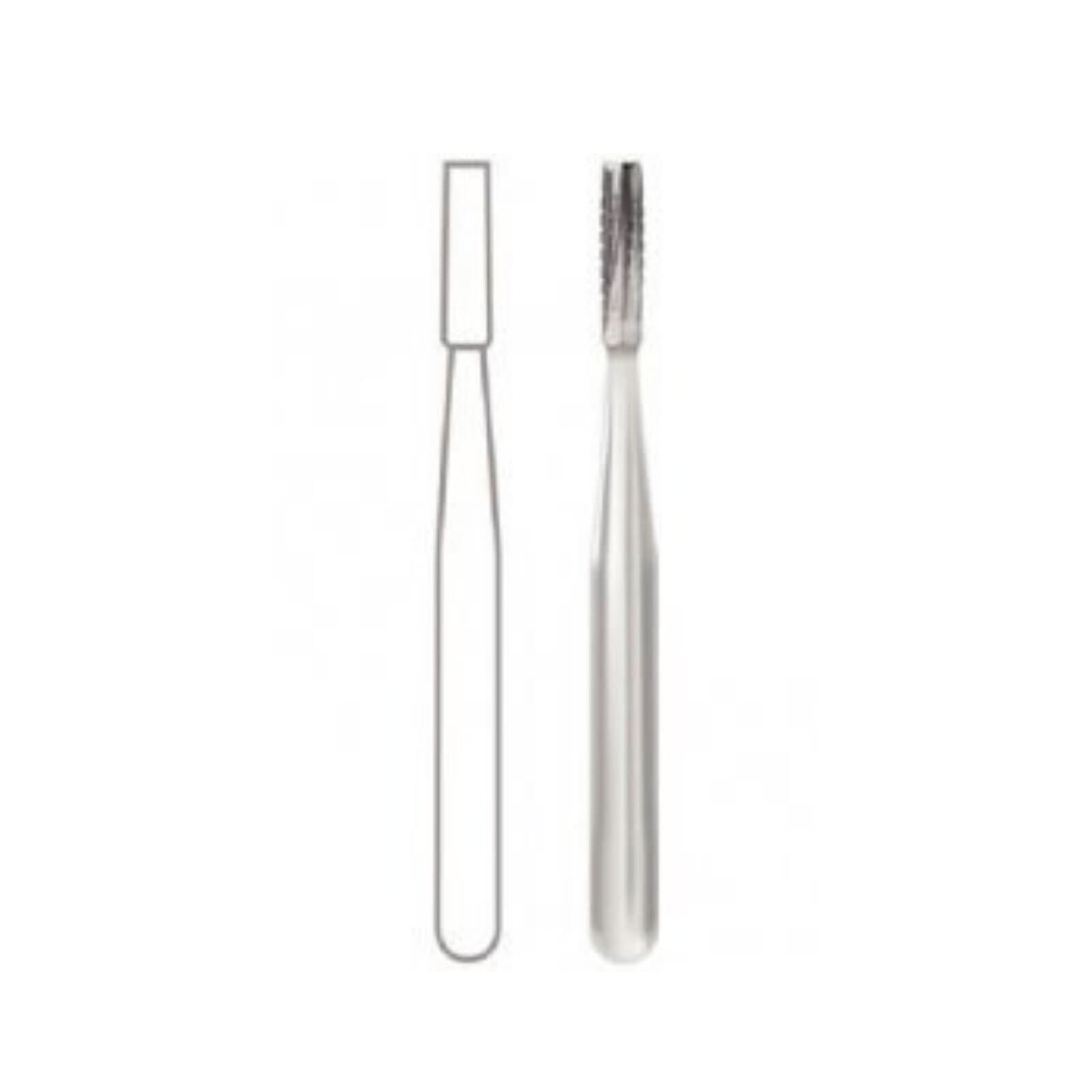 Midwest® Operative Carbide Bur #56, FGSS, 6 Flute, Straight Fissure, Flat End, 0.9 mm Diameter, 3.2 mm Length, Short Shank, 100/Bag, 386416 thumbnail 2