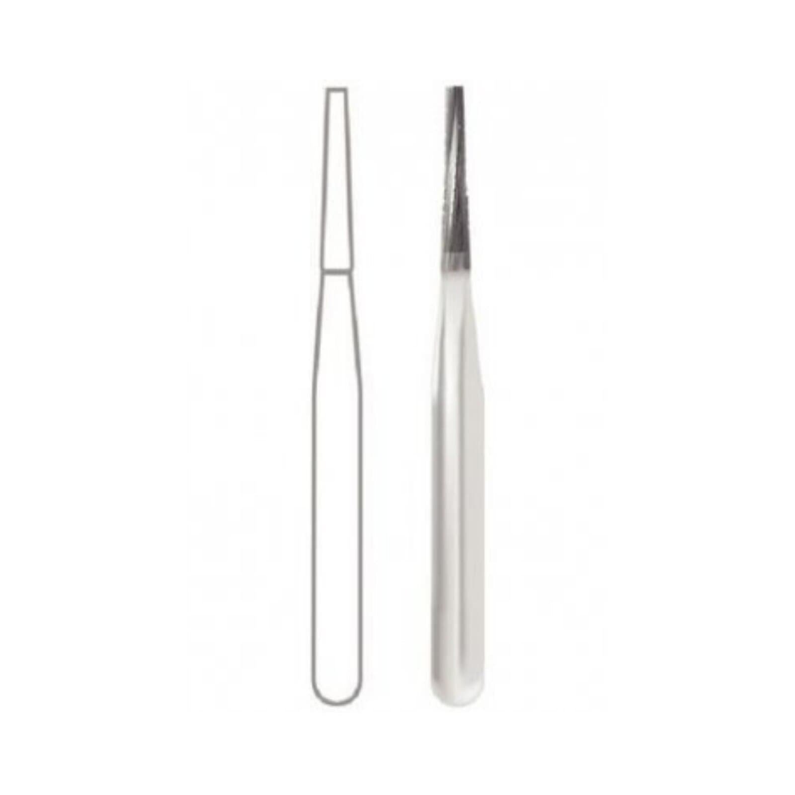 Midwest Operative Carbide Bur #699, Tapered Fissure, Flat End, Crosscut, FG Short Shank, 0.9 mm Diameter, 3.2 mm Length, 100/Bag, 386431 thumbnail 2