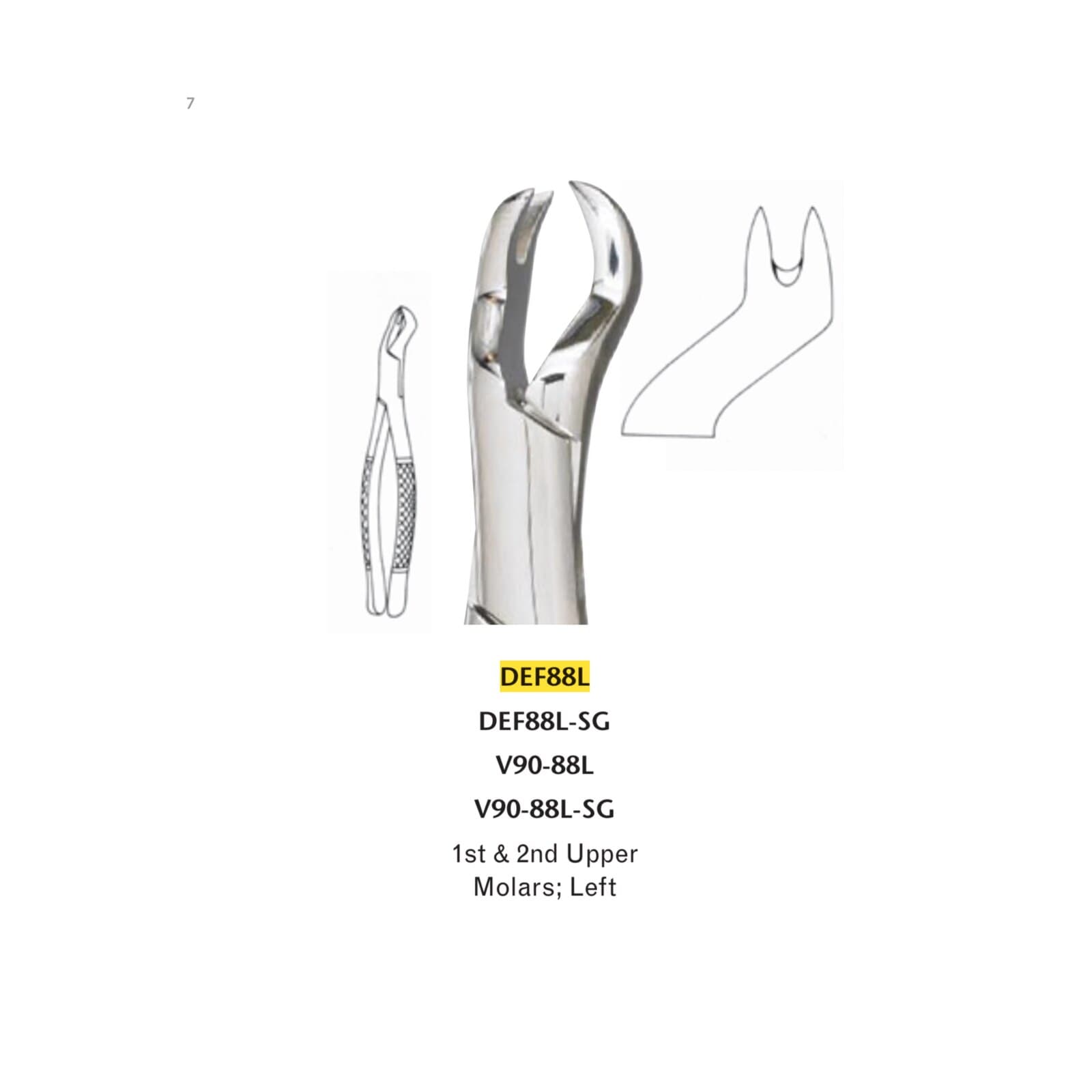 Miltex Extracting Forceps #88L, Left, Upper 1st & 2nd Molars, German Stainless Steel, DEF88L thumbnail 2