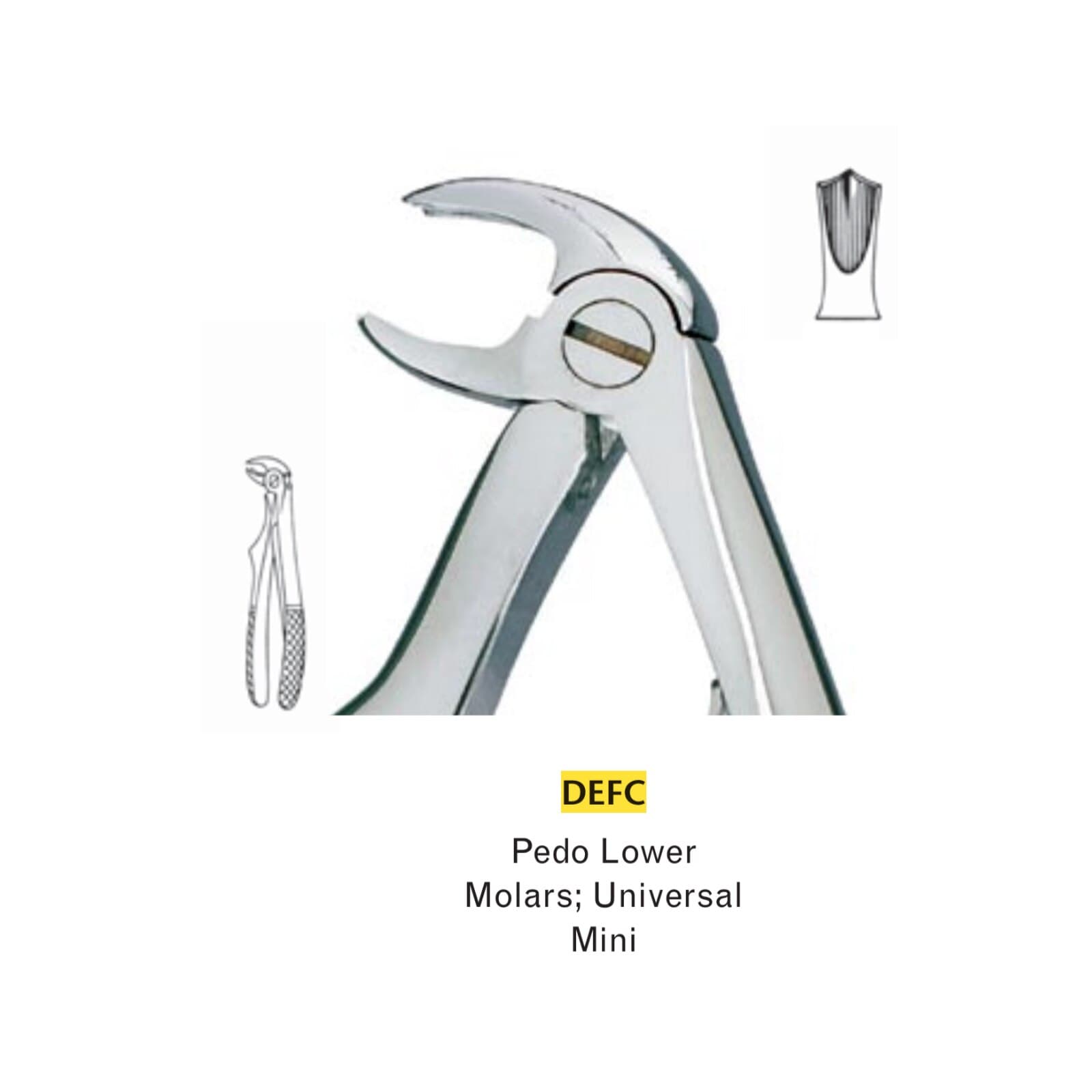 Miltex Extracting Forceps C, Pedodontic, Universal, Lower Molars, Mini, English Pattern, Stainless Steel, Each thumbnail 2