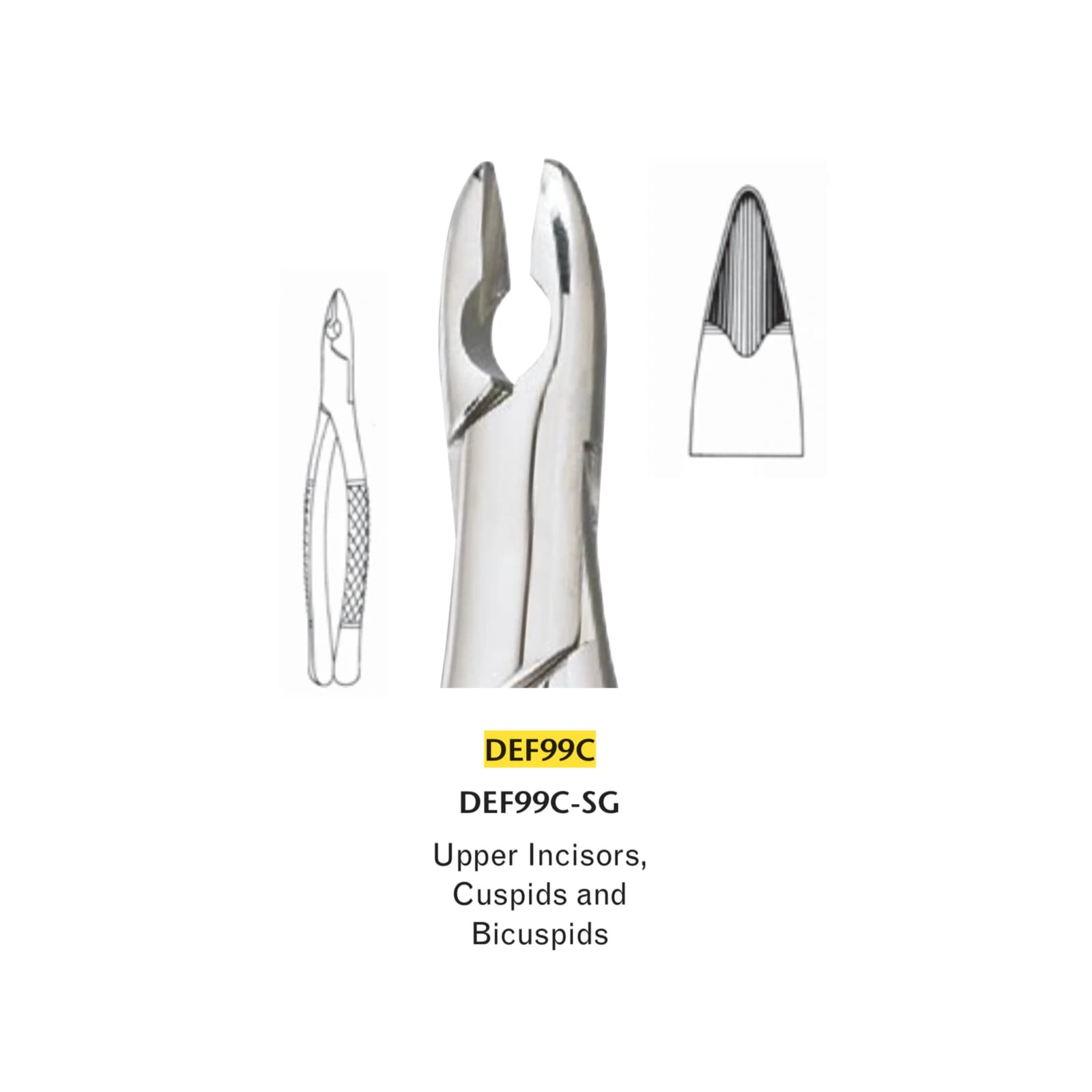 Miltex Extracting Forceps #99C, Upper Anterior, Stainless Steel, DEF99C thumbnail 2