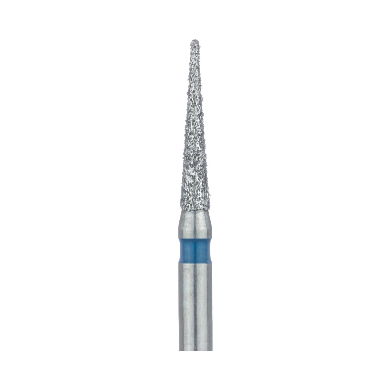 Meisinger 858-014-FG Diamond Bur, FG, Medium Grit, Blue Ring, Needle Shape, Point End, 1.4 mm Head Diameter, 8.0 mm Head Length, 5/Pkg thumbnail 3
