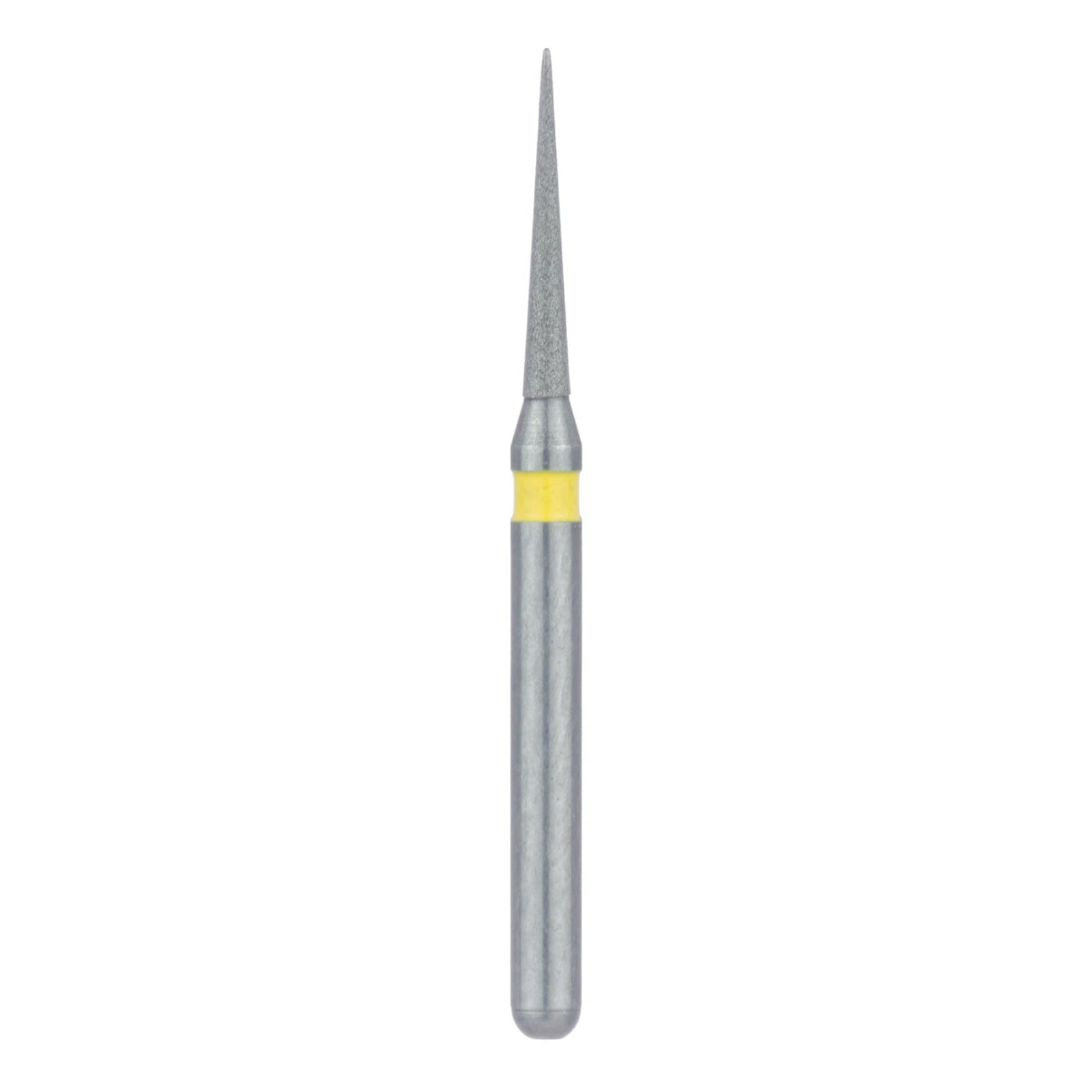 Meisinger 858C-010-FG Diamond Bur, Extra Fine (Yellow), Needle Shape, 1.0 mm Head Diameter, 8.0 mm Head Length, Friction Grip, 5/Pkg thumbnail 3