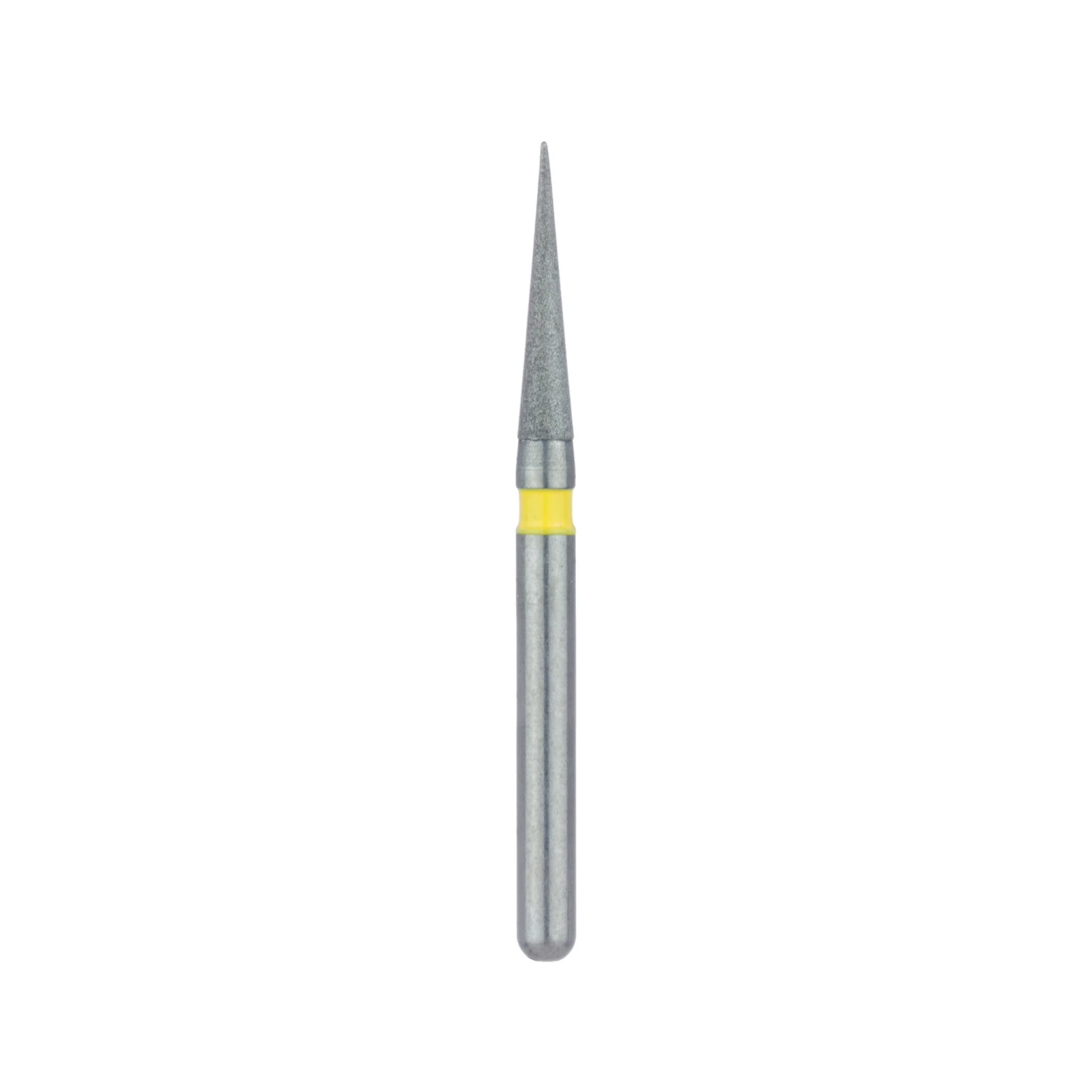 Meisinger 858C-014-FG Diamond Bur, Extra Fine (Yellow), Needle Shape, Friction Grip, 1.4 mm Head Diameter, 8.0 mm Head Length, 5/Pkg thumbnail 3