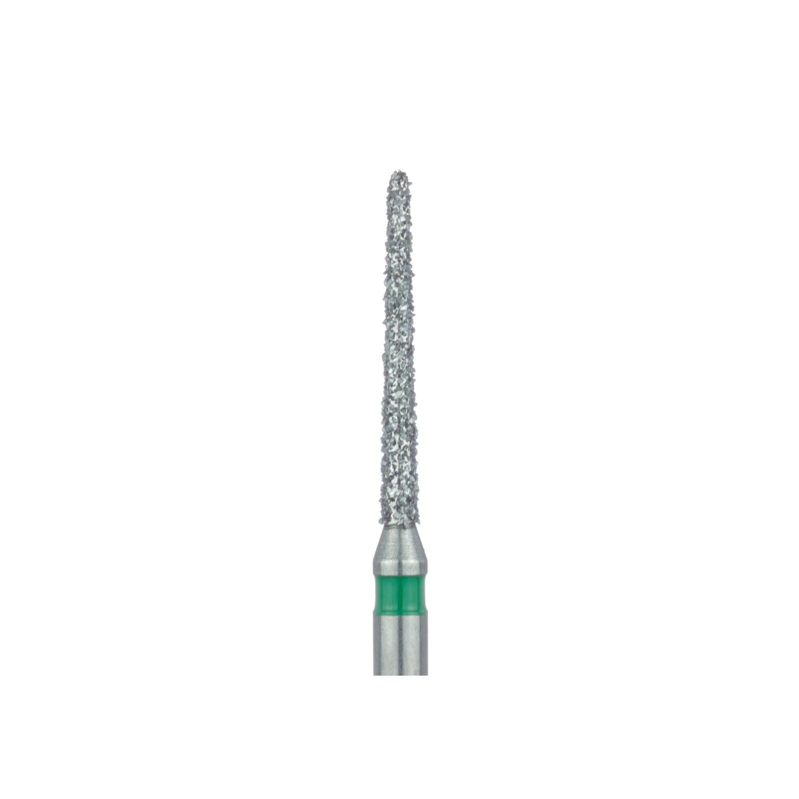 Meisinger 852G-012 FG Coarse Diamond Bur, Round End Taper, 1.2 mm Head, 10 mm Working Length, Green Ring, Multi-Use, 5/Pack thumbnail 3