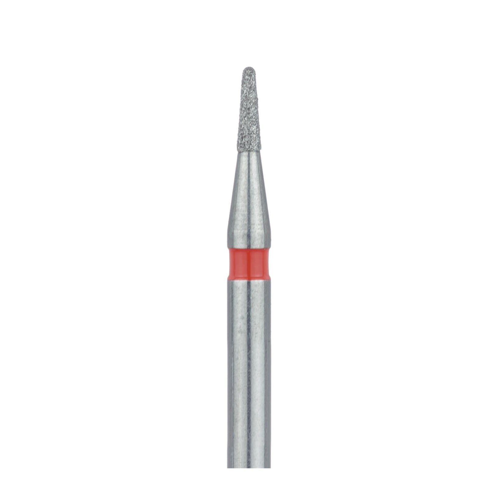 Meisinger 855LF-009-FG Fine Diamond Bur, Round End Tapered, Friction Grip, Long Shank, 0.9 mm Head Diameter, Red Ring, 5/Pack thumbnail 3