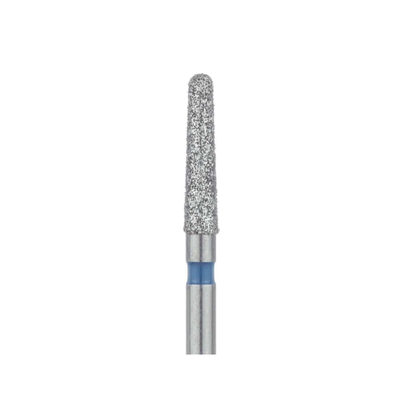 Meisinger 856-018-FG Medium Grit Diamond Bur, Round End Tapered (Chamfer), Friction Grip, 1.8 mm Head Diameter, 8 mm Working Length, Blue Ring, 5/Pack thumbnail 3