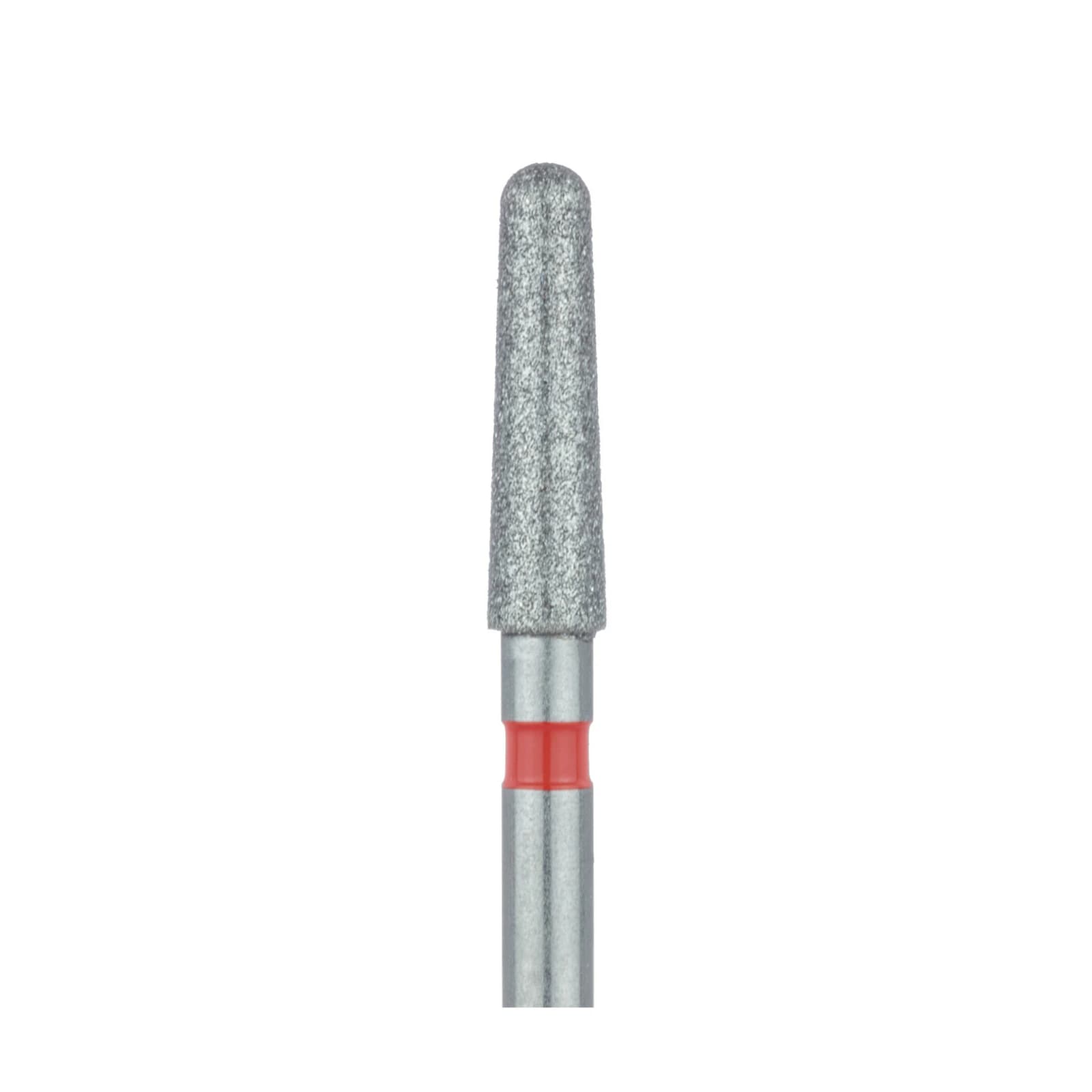 Meisinger FG #856F-021 Fine Round End Tapered (Chamfer) Diamond Bur, Friction Grip, 2.1mm Head, 8mm Working Length, Red Ring, 5/Pk thumbnail 3