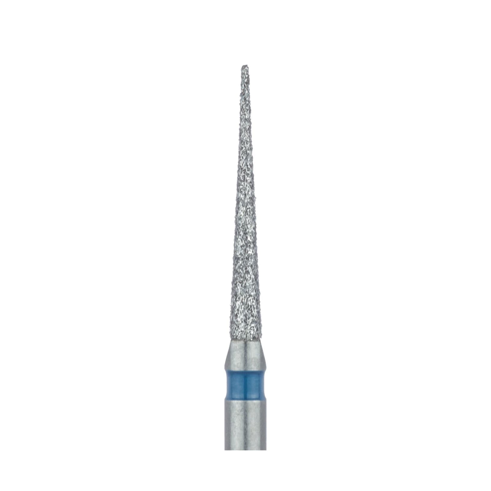 Meisinger 859-012-FG Diamond Bur, FG, Medium Grit, Blue Ring, Needle Shape, Point End, 1.2 mm Head Diameter, 10.0 mm Head Length, 5/Pkg thumbnail 3