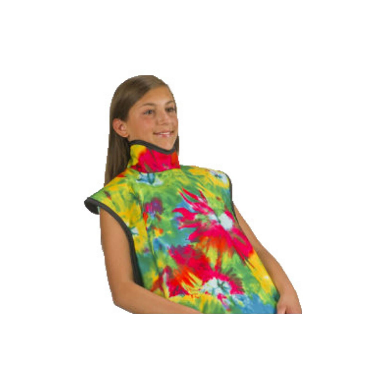 Flow X-Ray Lead-Free Child X-Ray Apron with Attached Thyroid Collar, Tie-Dye, 20" x 20", 0.25 mm Lead Equivalency, 75053NL-30 thumbnail 6