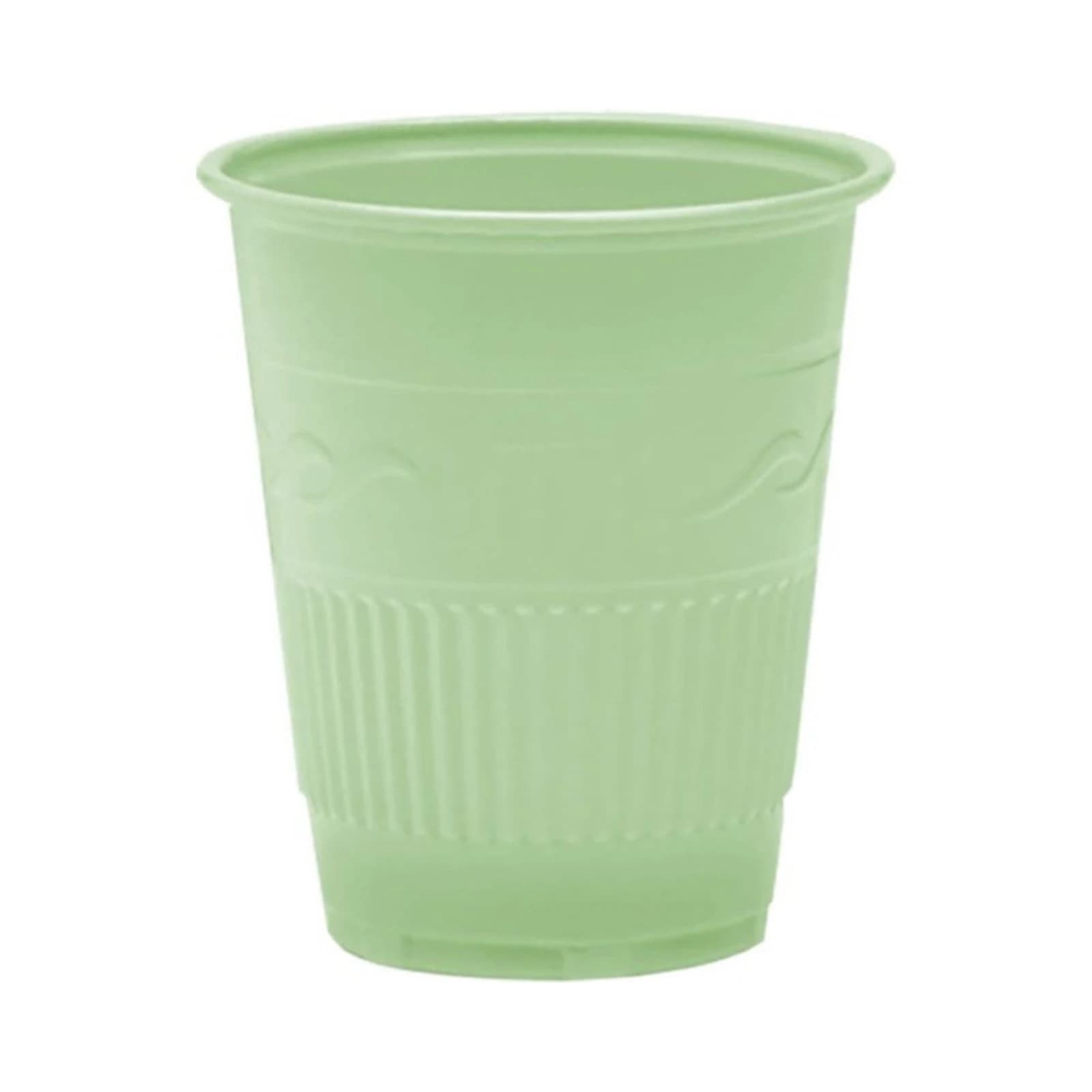 House Brand Plastic Cups, 5 oz, Green, 40/Sleeve - Plastic Cups 5oz. 40/Slv Green - Image 1