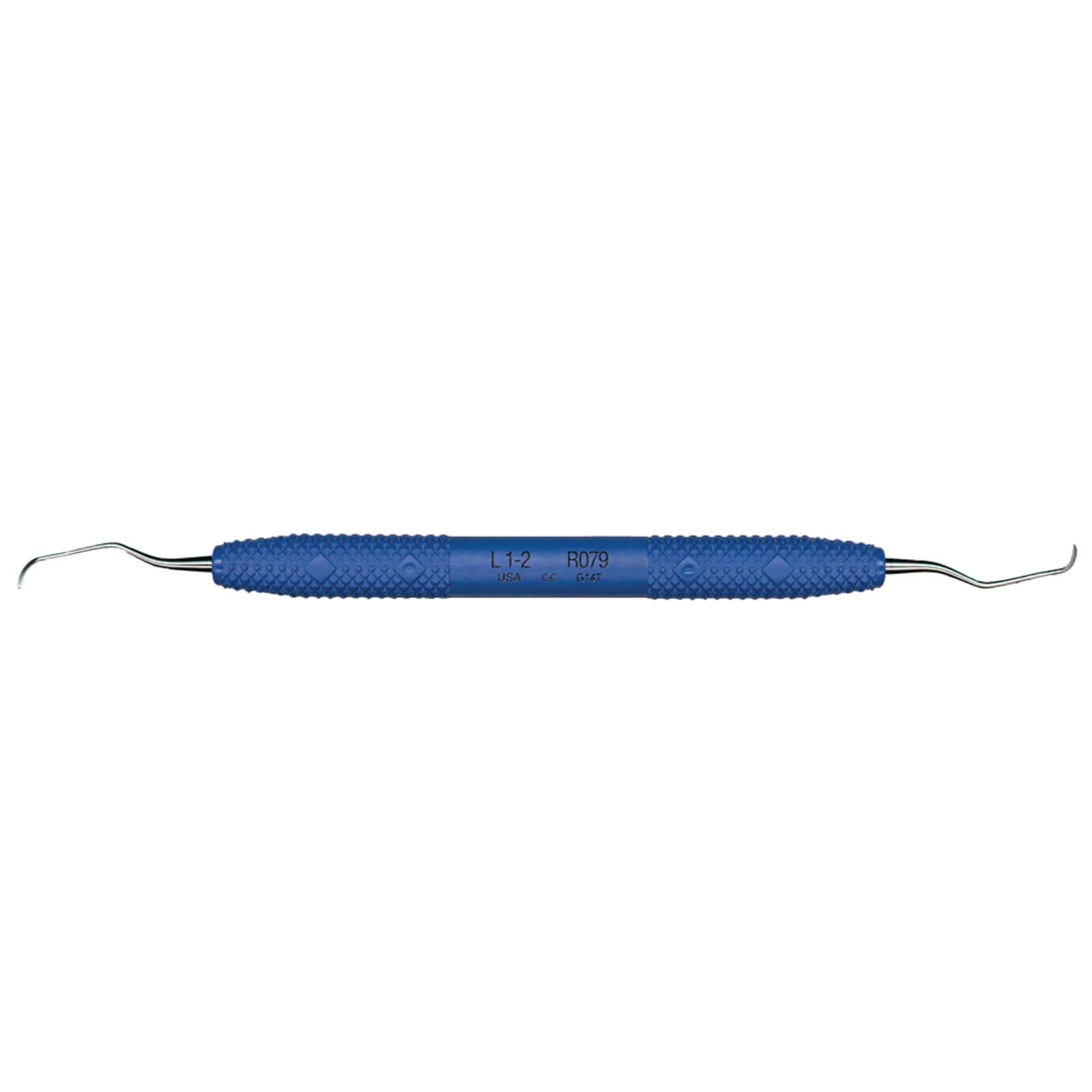 PDT Cruise Langer 1-2 Universal Curette, Double-Ended, Blue Resin Handle, 6.5", R079 thumbnail 2