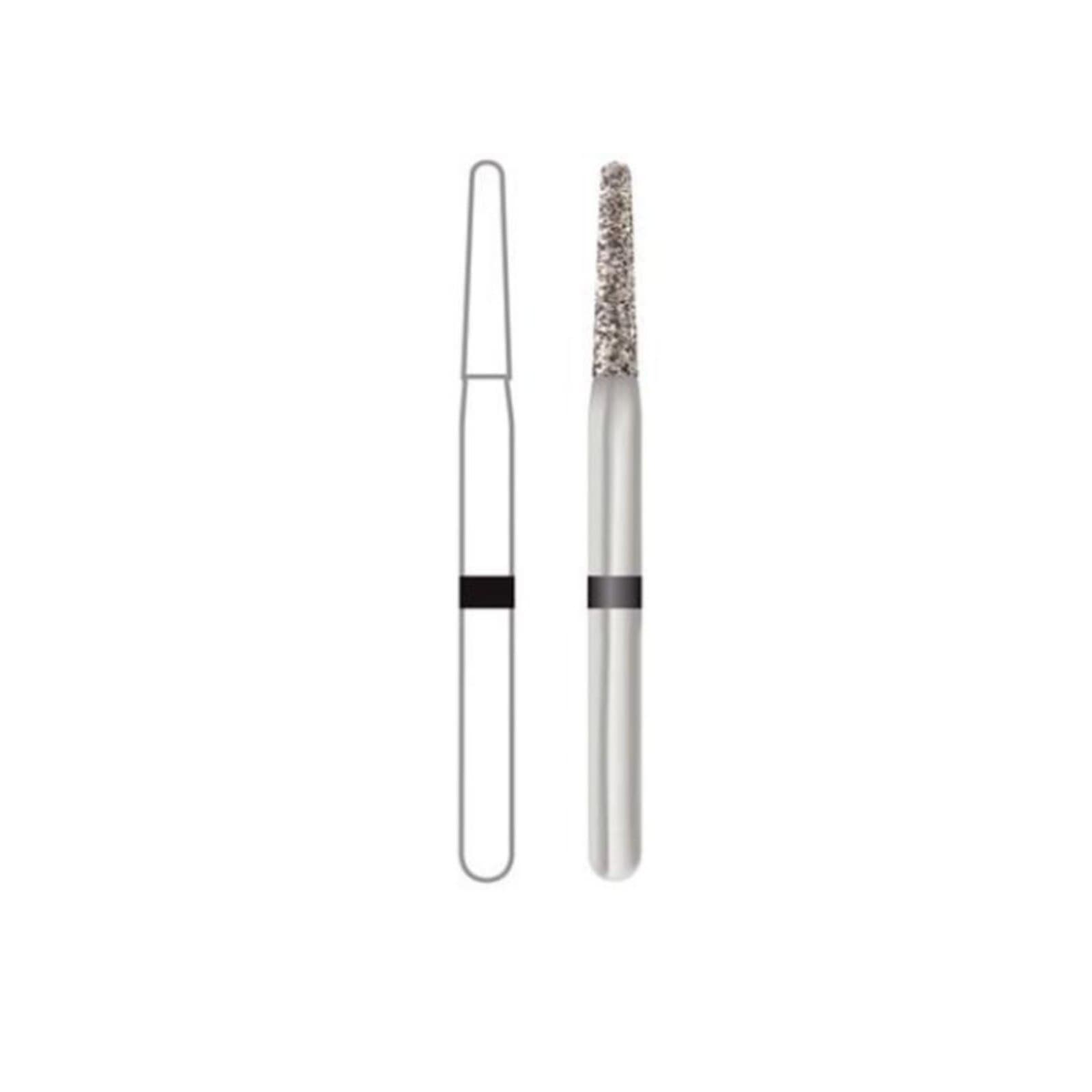 Midwest Multi-Use Diamond Bur FG 855-012-SC, Super Coarse, Round End Taper, 1.2mm Diameter, 6.0mm Length, Friction Grip, 5/Pk thumbnail 2