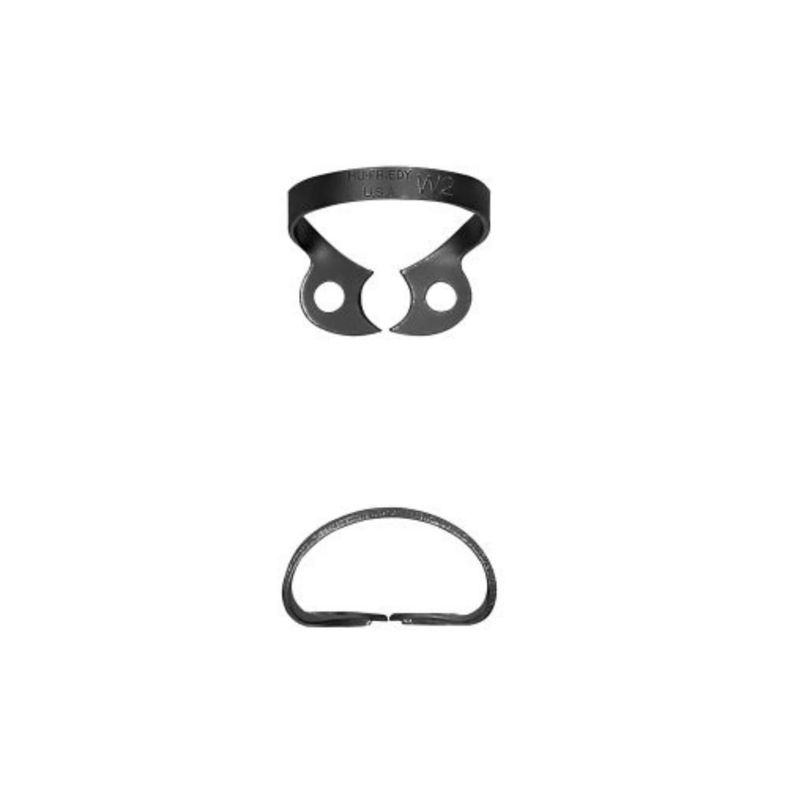 Hu-Friedy Black Line Rubber Dam Clamp #W2, Wingless, Premolars, Satin Steel, 1 Each thumbnail 2