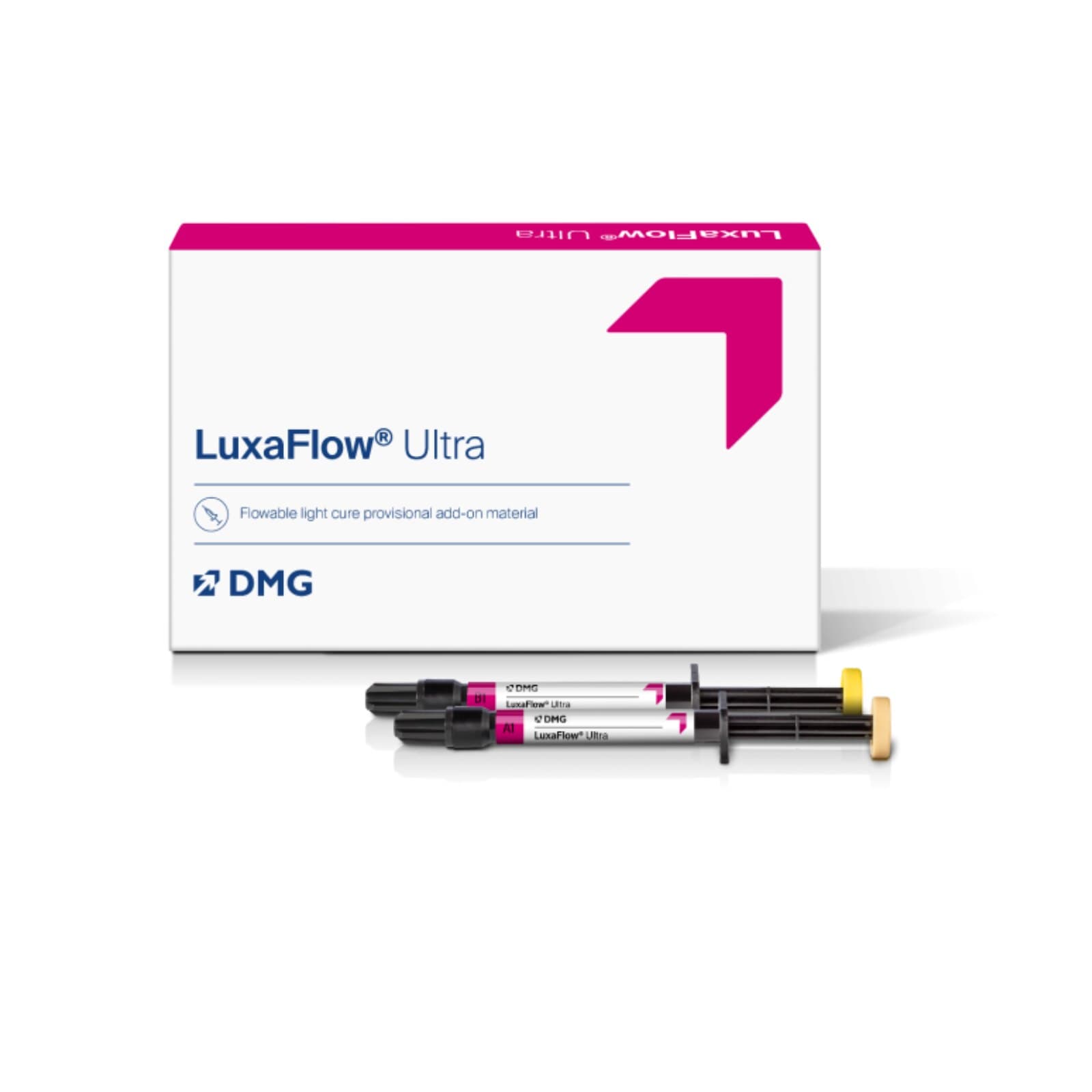 LuxaFlow Ultra Refill Kit, Bleach Light (BL) Shade, 2 x 1.5 g Syringes, 10 Syringe Tips, #224008 thumbnail 2