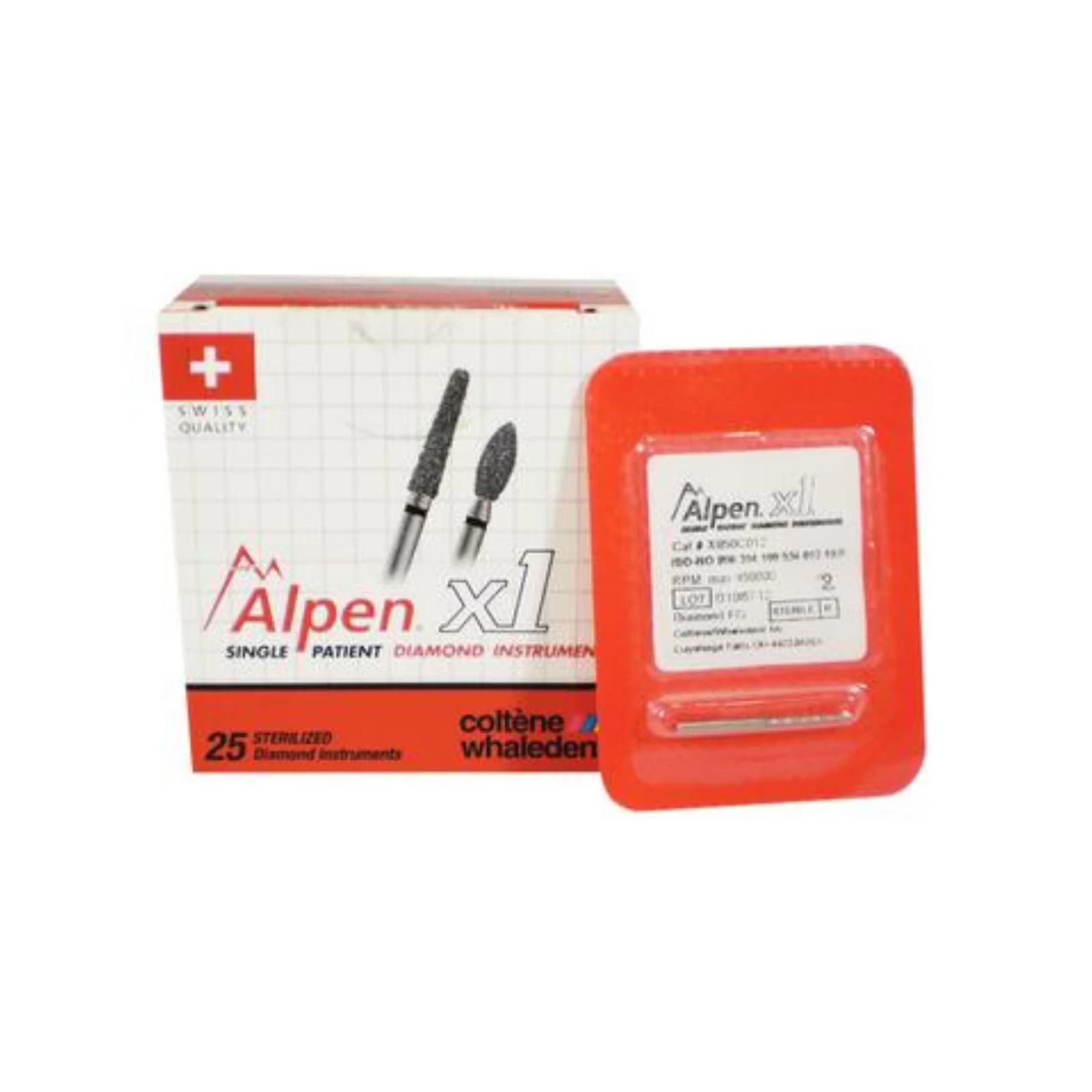 Alpen x1 Single-Use Diamond Bur FG #8567, Super Coarse, Round End Taper, 1.6mm Diameter, 7.0mm Length, 25/Pk, X8567SC016 - Alpen X1 Sterile Singe-Use Diamonds FG 856-016 X-Coarse 25/Pk 7mm - Image 1