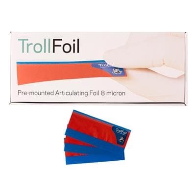 TrollFoil Double-Sided Articulating Foil, Red, 8 Microns, Pre-Mounted, 500/Pk, 12000600 thumbnail 4