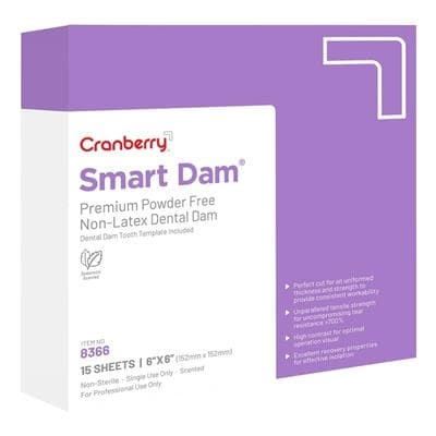 Cranberry Smart Dam Non-Latex Dental Dam, 6" x 6", Medium, Spearmint Scent, Green Mint, 15/Box, CR8366 thumbnail 9