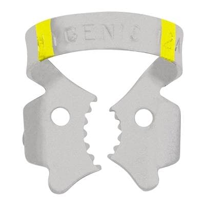 Hygenic Fiesta Rubber Dam Clamp, #12A, Winged, Color-Coded Yellow, Serrated Jaw, Upper Left Molars, 1/Pk, H09963 thumbnail 6
