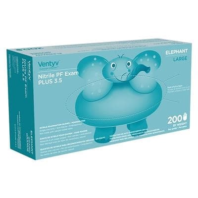 Ventyv Plus 3.5 (Elephant) Nitrile Powder-Free Exam Gloves, Violet Blue, Small, Polymer Coated, Chemo Tested, 200/Box, 10334101 thumbnail 10